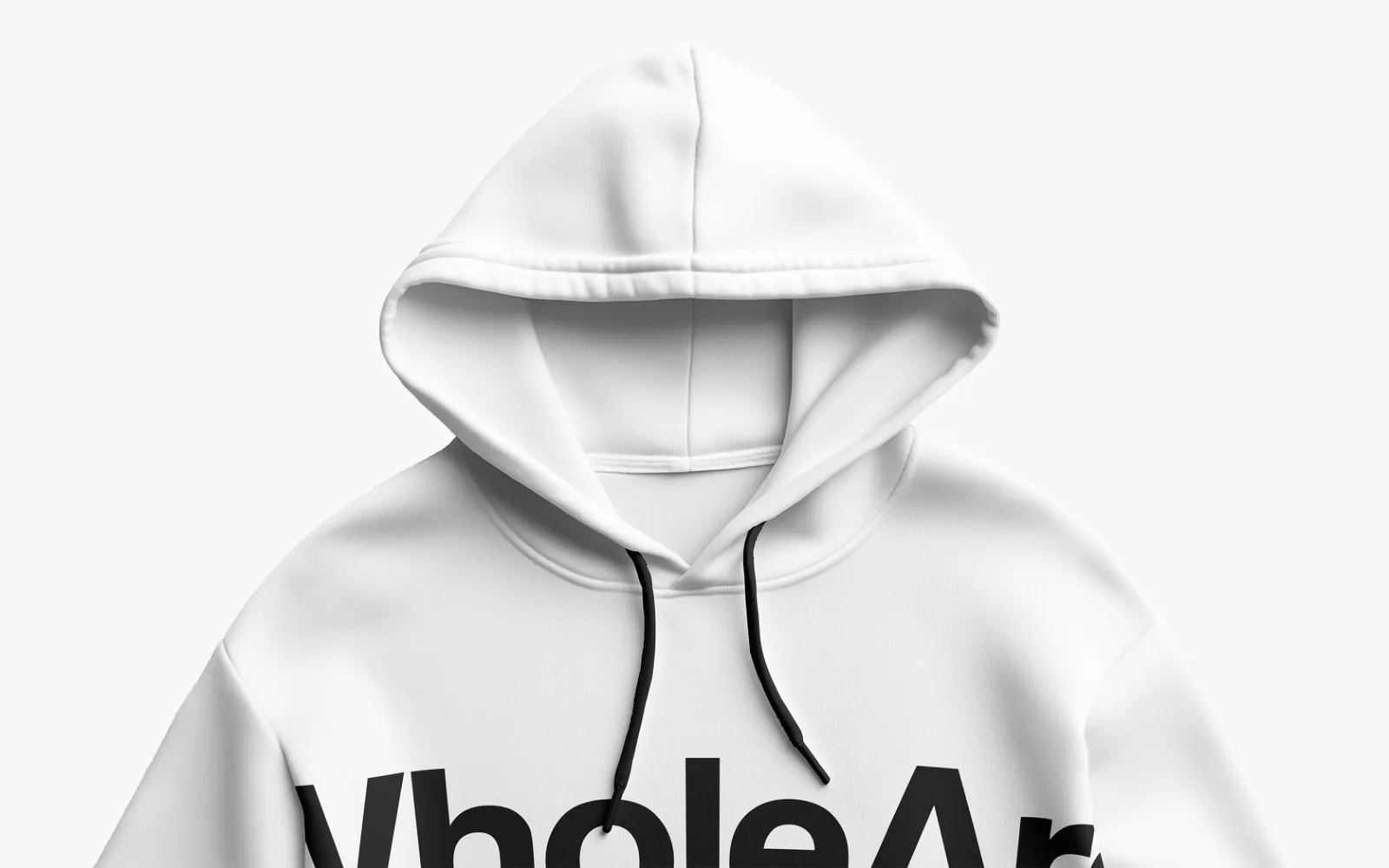 A white hoodie with the WholeArc wordmark.